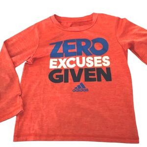 Adidas | Boys Athletic Performance Orange Long Sleeve Top TShirt